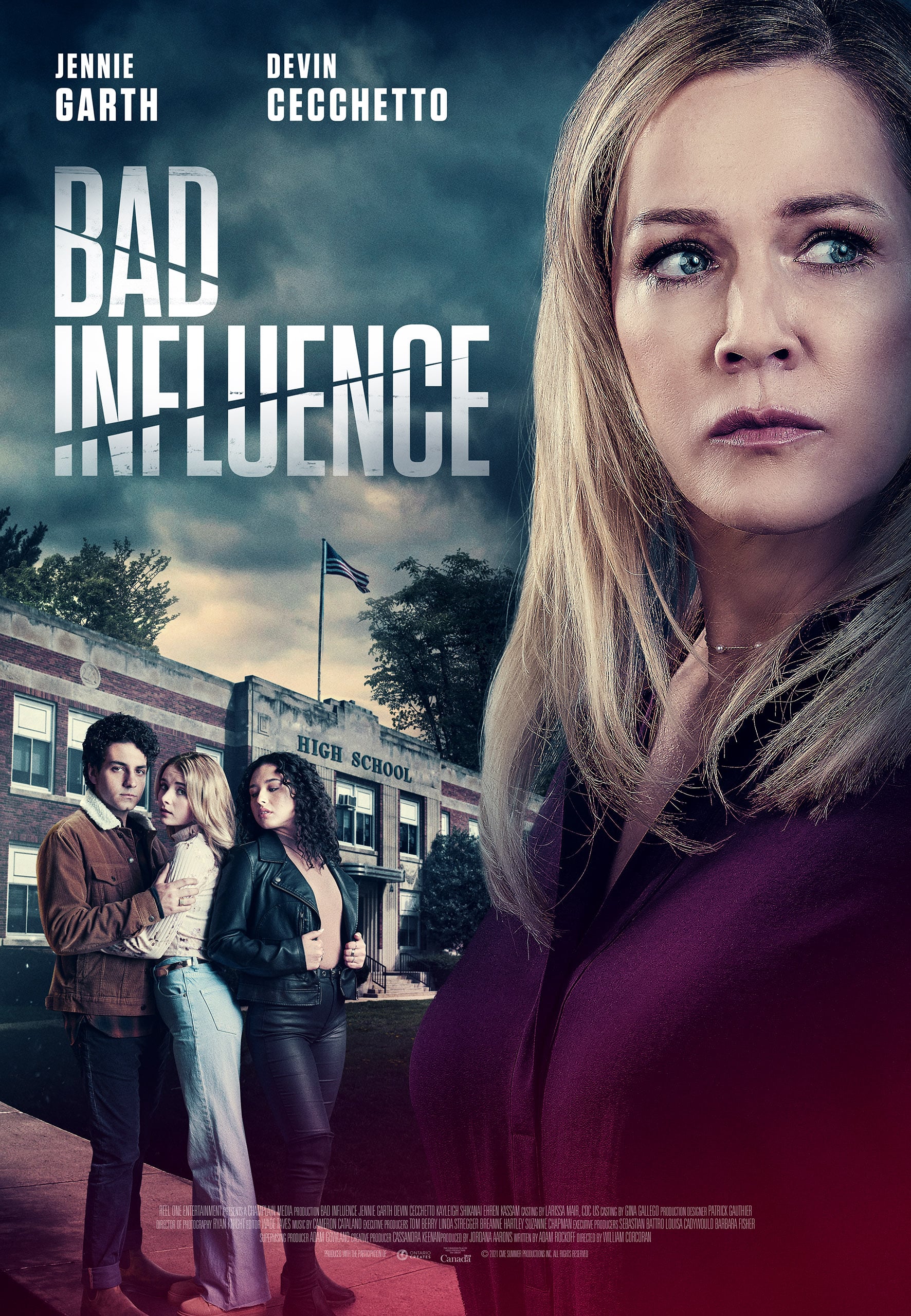 Affiche de Bad Influence, film doublé en français sous la direction artistique de Géraldine Asselin.