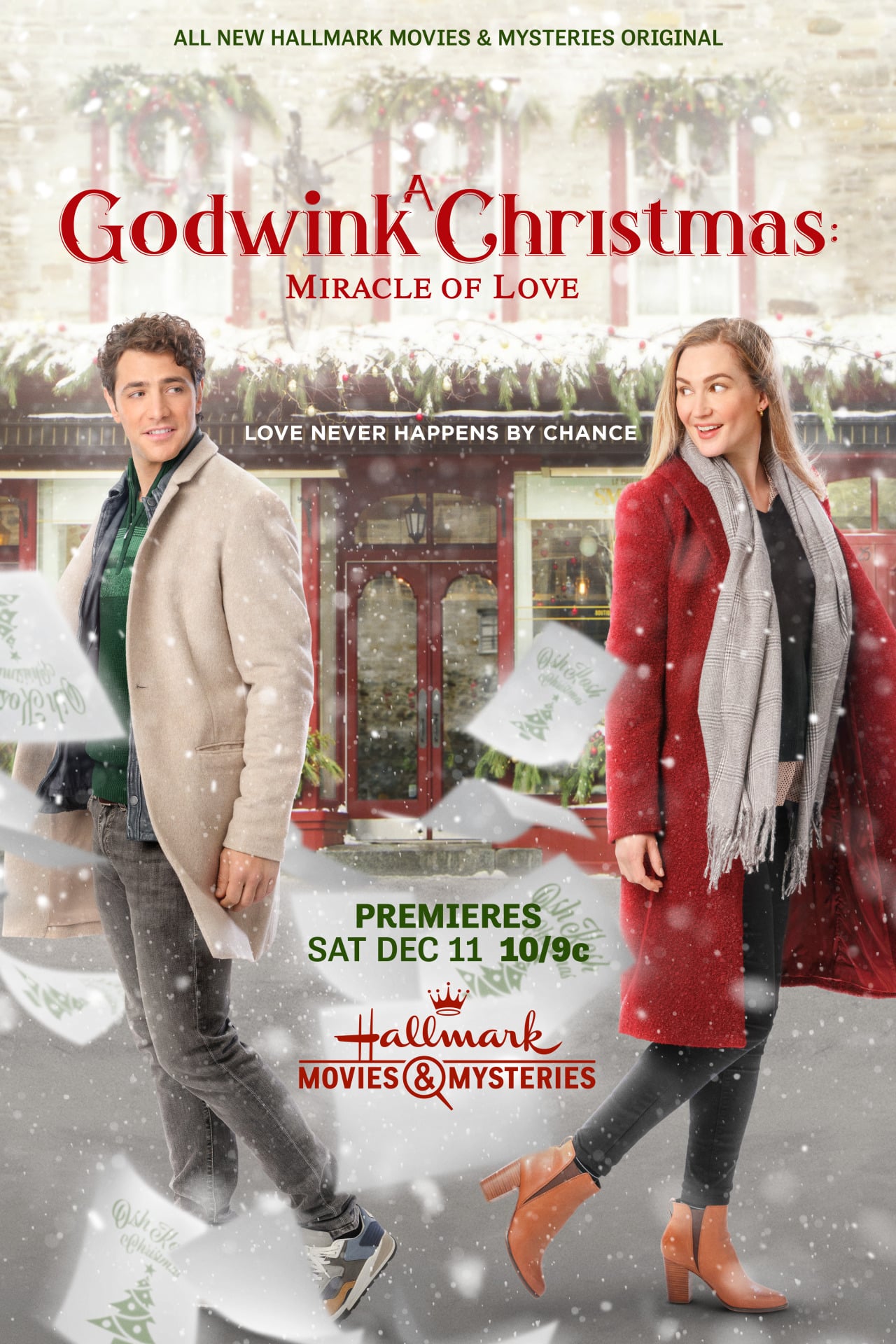 Affiche de A Godwink Christmas, film doublé en français sous la direction artistique de Géraldine Asselin.